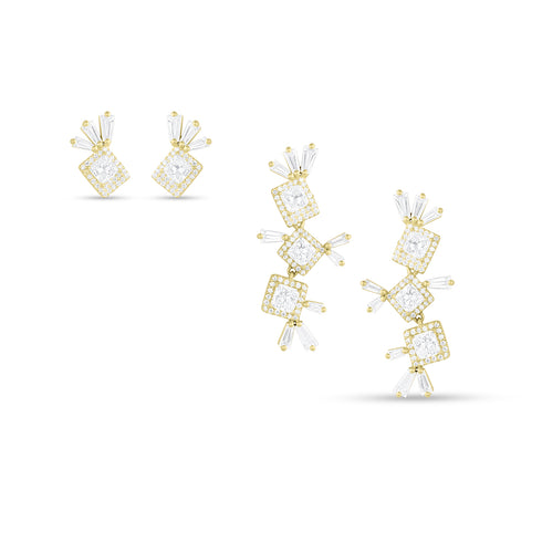 Dominique Cohen stud-to-dangle diamond earring set, in 18k yellow gold<span class='visuallyhidden'>; shop help at 760-978-9297.</span>